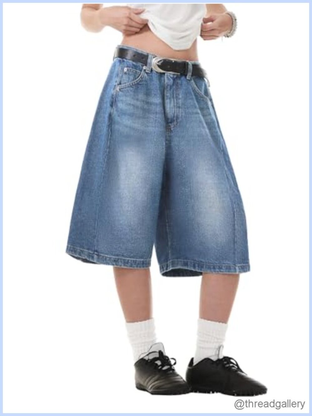 Y2K Baggy Wide Leg Bermuda Jean Shorts High Waisted Jorts